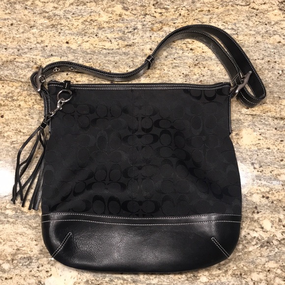 Coach Black Leather Shoulder Bag - Picture 2 of 8